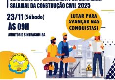 CAMPANHA SALARIAL 2025: Dia 23/11, 9h, Seminário de Planejamento, no SINTRACOM-BA. Participe!