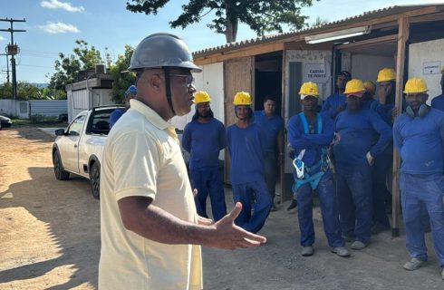 Diretores visitam obra da BMF em Amargosa e falam com trabalhadores (as) sobre Campanha Salarial