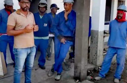 QG não respeita direitos dos trabalhadores em obra da Prefeitura, em Castro Alves