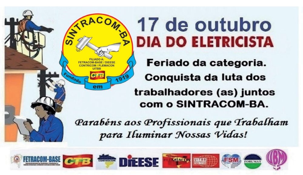 Viva o Dia do Eletricista: 17/10 é nosso feriado!