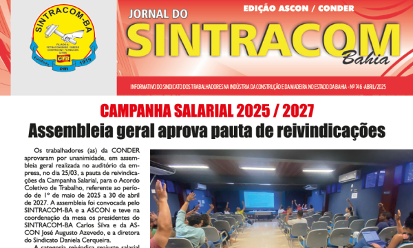 Jornal do SINTRACOM-BA Nº 746 Edição ASCON /CONDER