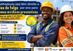 TRABALHADORES (AS) TÊM DIREITO A 3 DIAS DE FOLGA PARA FAZER EXAMES MÉDICOS PREVENTIVOS