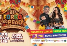 Vem aí o 21º Forró do Peão do SINTRACOM-BA: Adelmario Coelho, Simone Morena, banda TDN e trio Neném Forrozeiro