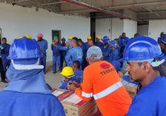 Hoje, 05/06, teve paralisação dos trabalhadores (as) na obra da Roble, no Lobato