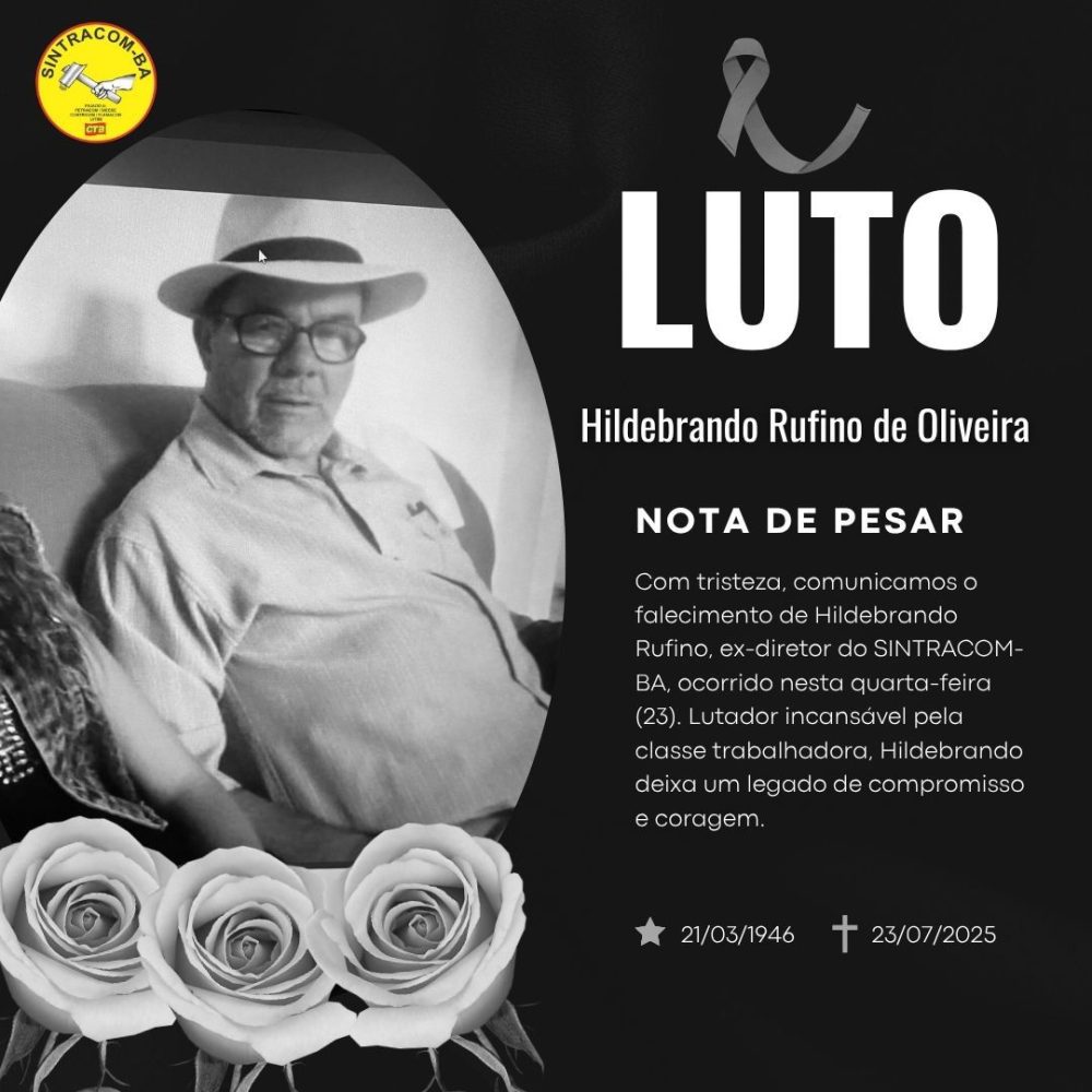 NOTA DE PESAR – HILDEBRANDO RUFINO DE OLIVEIRA
