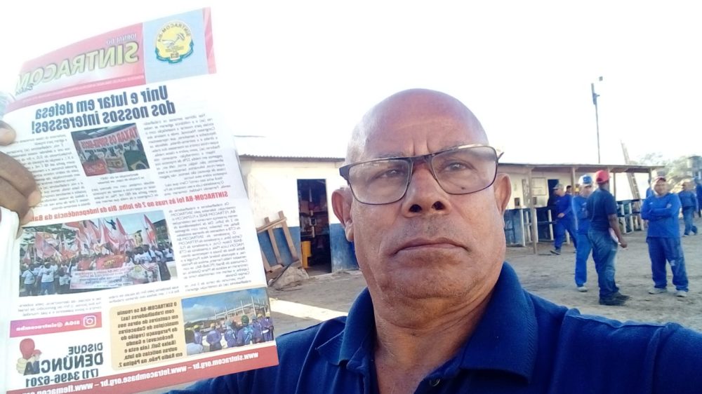 Alagoinhas: Distribuição do Jornal do SINTRACOM-BA em canteiros de obras da região