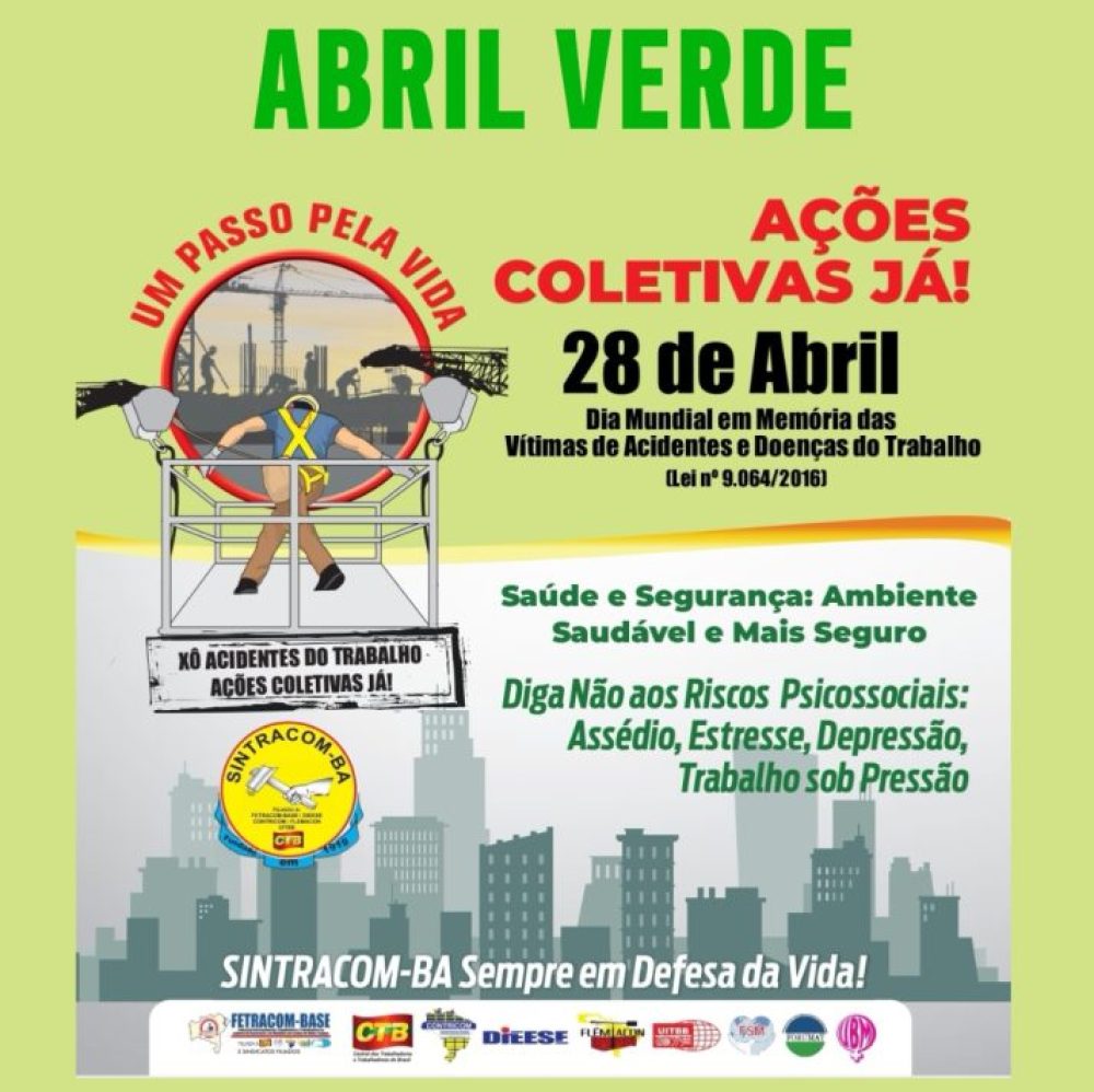 Abril Verde: SINTRACOM-BA reforça a luta por saúde e segurança no trabalho
