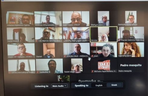 SINTRACOM-BA participou de Reunião do Comitê Executivo da UITBB que aprovou resolução em solidariedade ao povo da Palestina