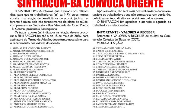 INFORME URGENTE – Trabalhadores (as) da MRV no período 2014 a 2019