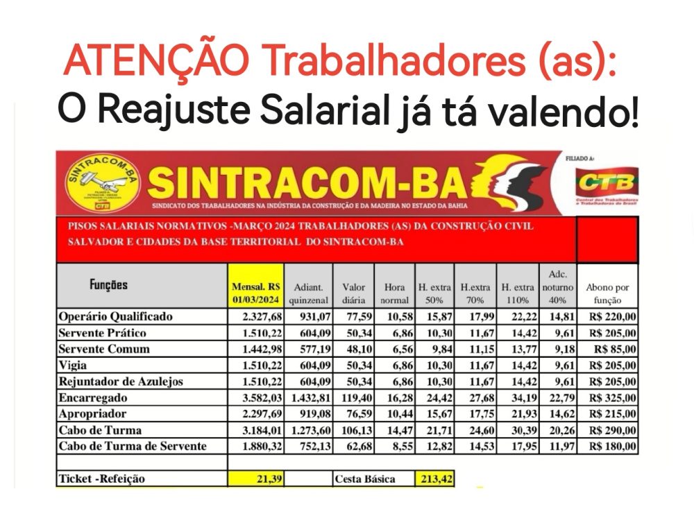 O Reajuste Salarial já tá valendo. Clique e confira!