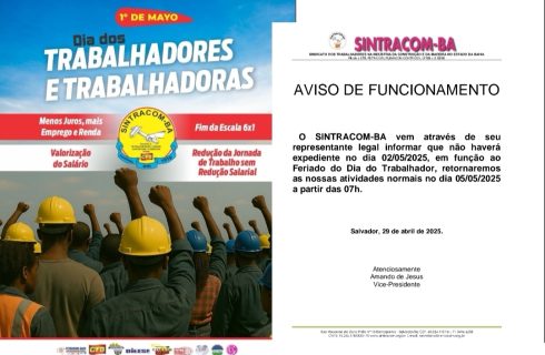 AVISO DE FUNCIONAMENTO