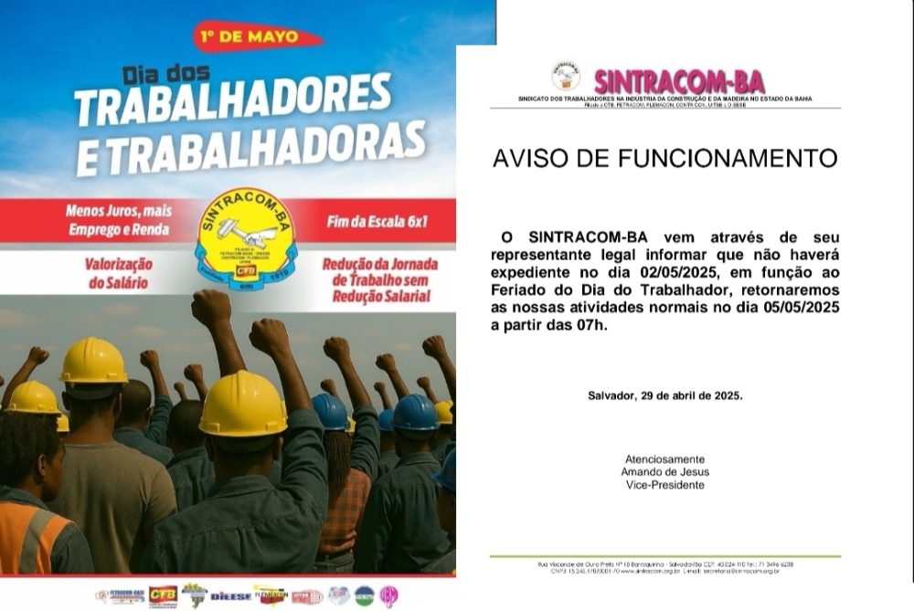 AVISO DE FUNCIONAMENTO
