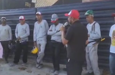 Trabalhadores (as) continuam paralisados no canteiro de obras da JVX