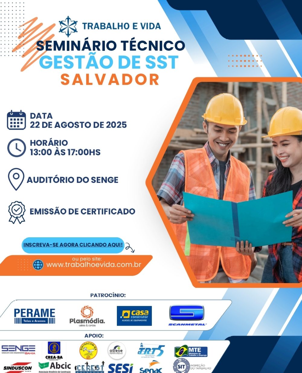 Hoje: Participe do Seminário Técnico de Gestão de SST em Salvador