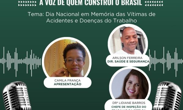 ConstruCast: Nesta quarta (22/04), às 14h, assista ao vivo o podcast do SINTRACOM-BA, no YouTube e Instagram