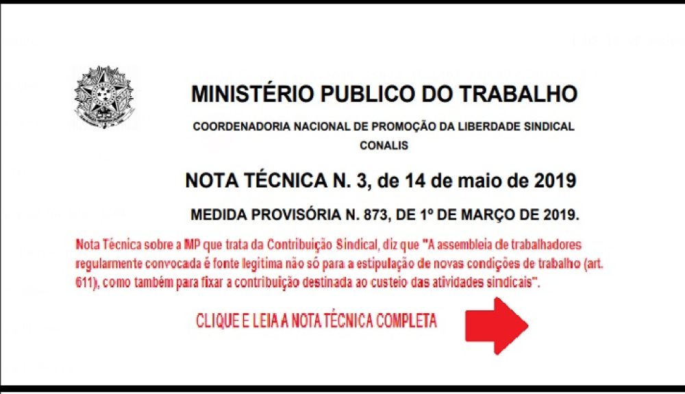 Leia a Nota Técnica do MPT sobre a Medida Provisória