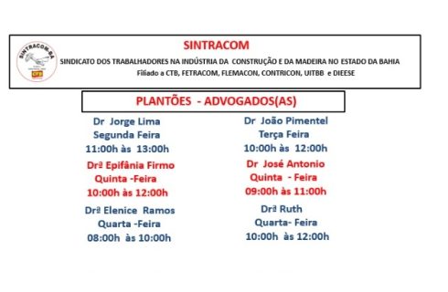 Atenção: Veja os novos horários do Plantão dos Advogados