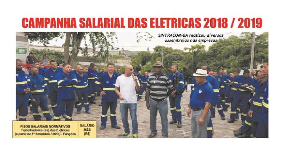 CONFIRA A TABELA DE SALÁRIOS DOS TRABALHADORES (AS) DE ELÉTRICAS