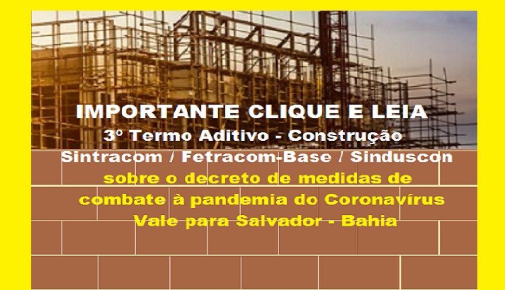 3º Termo Aditivo à Convenção Coletiva sobre Coronavírus