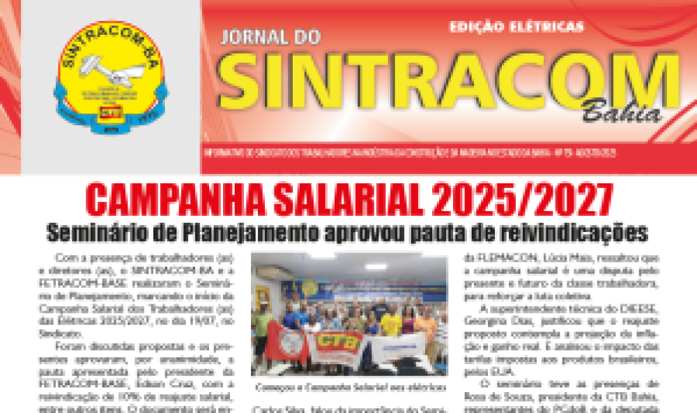 Jornal do SINTRACOM-BA 751 – EDIÇÃO ELÉTRICAS